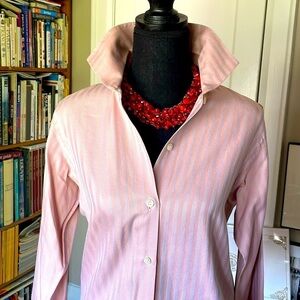 Paul Stuart Women's Classic Fit Button Down Shirt in Pink & Lavender Hue Size XS